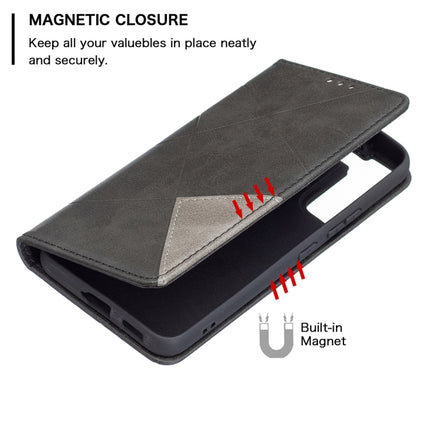 For Samsung Galaxy S22 5G Prismatic Invisible Magnetic Horizontal Flip Phone Leather Case with Holder & Card Slots & Photo Frame(Black)-garmade.com