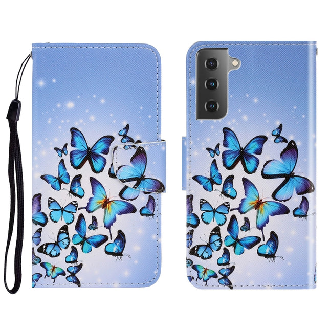 For Samsung Galaxy S22 5G 3D Colored Drawing Horizontal Flip Leather Phone Case(Multiple Butterflies)-garmade.com