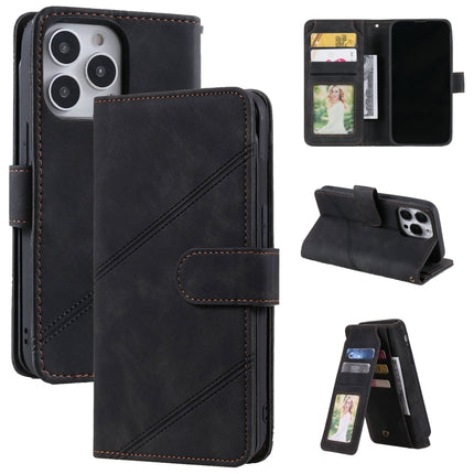 Skin Feel Horizontal Flip Leather Phone Case For iPhone 13 Pro(Black)-garmade.com