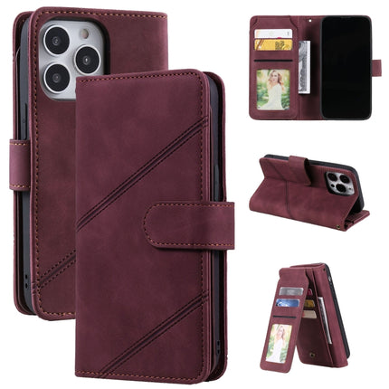 Skin Feel Horizontal Flip Leather Phone Case For iPhone 13 Pro(Red)-garmade.com