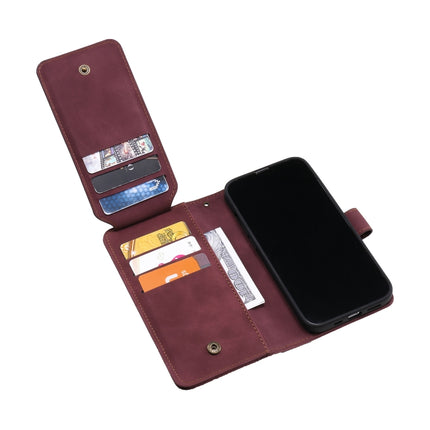 Skin Feel Horizontal Flip Leather Phone Case For iPhone 13 Pro(Red)-garmade.com