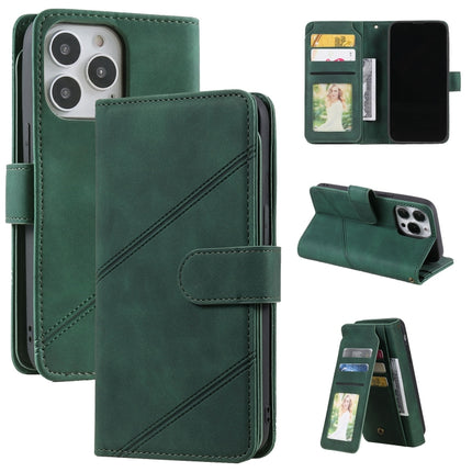 Skin Feel Horizontal Flip Leather Phone Case For iPhone 13 Pro(Green)-garmade.com