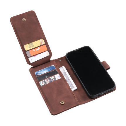 Skin Feel Horizontal Flip Leather Phone Case For iPhone 13 Pro(Brown)-garmade.com