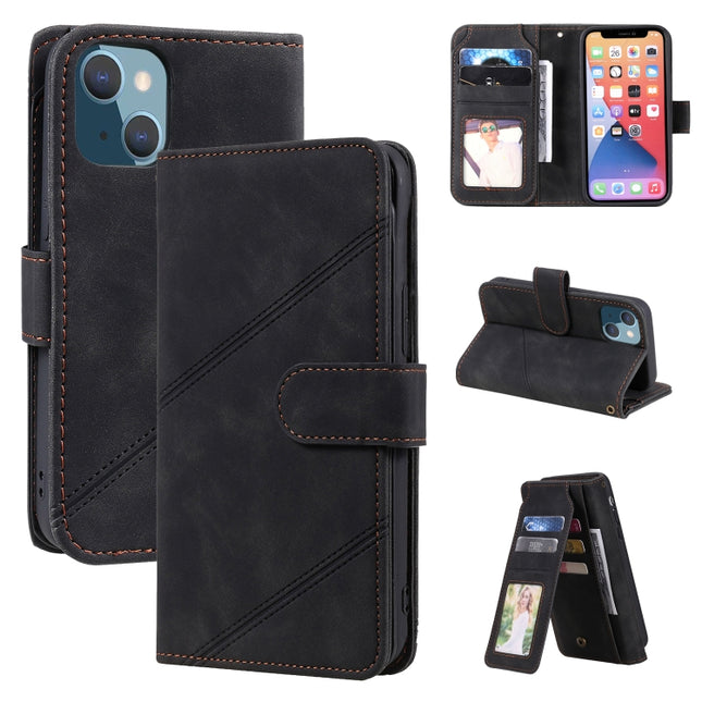 Skin Feel Horizontal Flip Leather Phone Case For iPhone 13(Black)-garmade.com