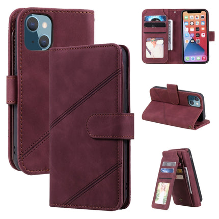 Skin Feel Horizontal Flip Leather Phone Case For iPhone 13(Red)-garmade.com