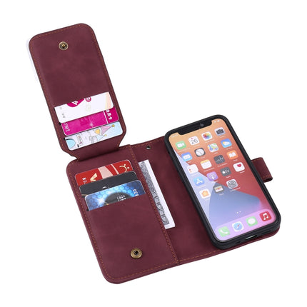 Skin Feel Horizontal Flip Leather Phone Case For iPhone 13(Red)-garmade.com