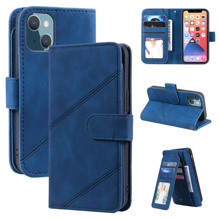 Skin Feel Horizontal Flip Leather Phone Case For iPhone 13(Blue)-garmade.com
