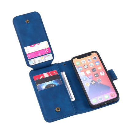 Skin Feel Horizontal Flip Leather Phone Case For iPhone 13(Blue)-garmade.com