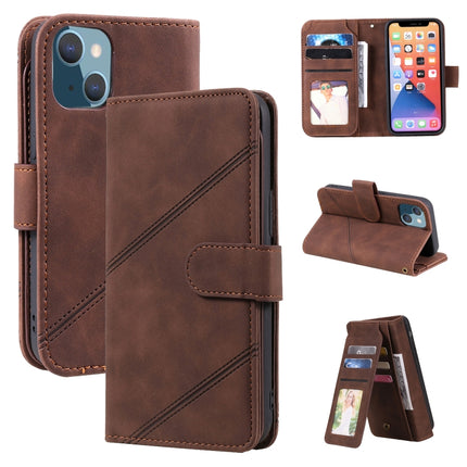 Skin Feel Horizontal Flip Leather Phone Case For iPhone 13(Brown)-garmade.com
