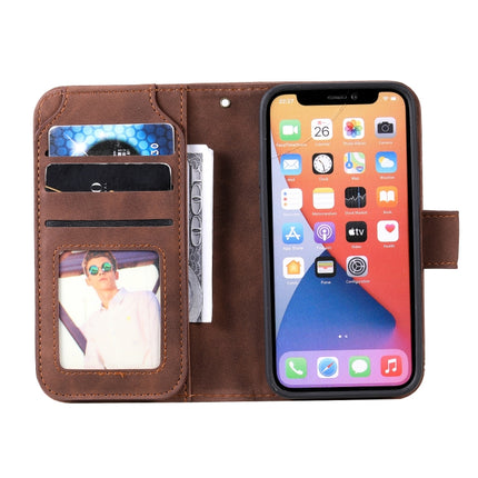 Skin Feel Horizontal Flip Leather Phone Case For iPhone 13(Brown)-garmade.com