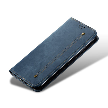 For Samsung Galaxy S22 5G Denim Texture Casual Style Horizontal Flip Leather Case with Holder & Card Slots & Wallet(Blue)-garmade.com
