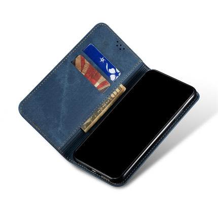For Samsung Galaxy S22+ 5G Denim Texture Casual Style Horizontal Flip Leather Case with Holder & Card Slots & Wallet(Blue)-garmade.com