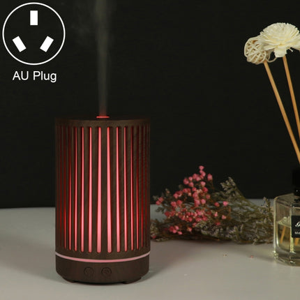 200ml Hollow-out Forest Pattern Wooden Essential Oil Aromatherapy Machine Ultrasonic Humidifier Automatic Alcohol Sprayer, Plug Specification:AU Plug(Dark Brown-2)-garmade.com