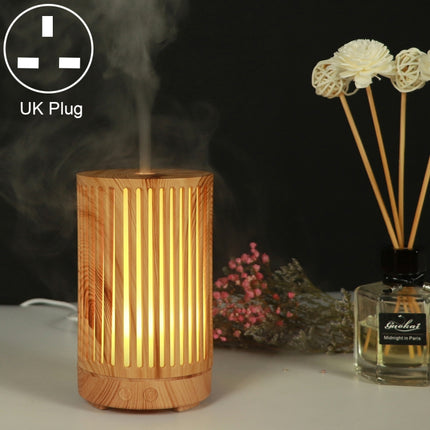200ml Hollow-out Forest Pattern Wooden Essential Oil Aromatherapy Machine Ultrasonic Humidifier Automatic Alcohol Sprayer, Plug Specification:UK Plug(Light Brown-2)-garmade.com