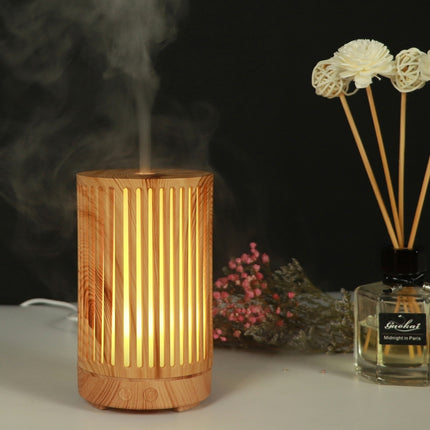 200ml Hollow-out Forest Pattern Wooden Essential Oil Aromatherapy Machine Ultrasonic Humidifier Automatic Alcohol Sprayer, Plug Specification:UK Plug(Light Brown-2)-garmade.com
