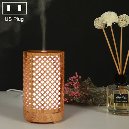 200ml Hollow-out Forest Pattern Wooden Essential Oil Aromatherapy Machine Ultrasonic Humidifier Automatic Alcohol Sprayer, Plug Specification:US Plug(Light Brown-1)-garmade.com