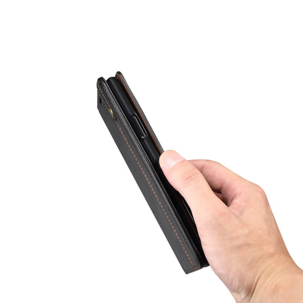 For Samsung Galaxy S22 5G Simple Wax Crazy Horse Texture Horizontal Flip Leather Phone Case with Card Slots & Holder(Black)-garmade.com