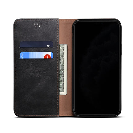 For Samsung Galaxy S22+ 5G Simple Wax Crazy Horse Texture Horizontal Flip Leather Phone Case with Card Slots & Holder(Black)-garmade.com