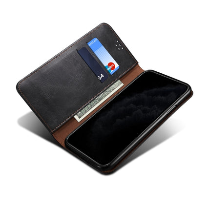 For Samsung Galaxy S22+ 5G Simple Wax Crazy Horse Texture Horizontal Flip Leather Phone Case with Card Slots & Holder(Black)-garmade.com