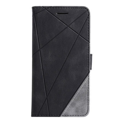 Skin Feel Splicing Horizontal Flip Leather Phone Case For iPhone 13 Pro(Black)-garmade.com