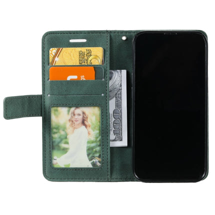 Skin Feel Splicing Horizontal Flip Leather Phone Case For iPhone 13 Pro(Green)-garmade.com