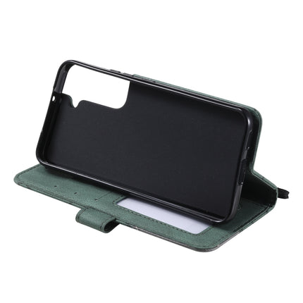 For Samsung Galaxy S22 5G Skin Feel Splicing Horizontal Flip Leather Phone Case(Green)-garmade.com