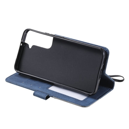 For Samsung Galaxy S22+ 5G Skin Feel Splicing Horizontal Flip Leather Phone Case(Blue)-garmade.com