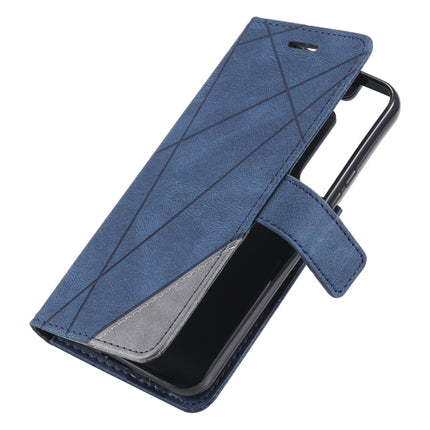 For Samsung Galaxy S22+ 5G Skin Feel Splicing Horizontal Flip Leather Phone Case(Blue)-garmade.com