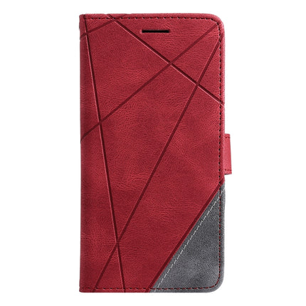 For Samsung Galaxy S22+ 5G Skin Feel Splicing Horizontal Flip Leather Phone Case(Red)-garmade.com