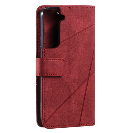 For Samsung Galaxy S22+ 5G Skin Feel Splicing Horizontal Flip Leather Phone Case(Red)-garmade.com