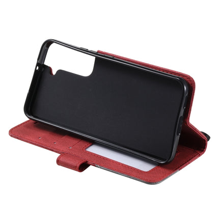 For Samsung Galaxy S22+ 5G Skin Feel Splicing Horizontal Flip Leather Phone Case(Red)-garmade.com
