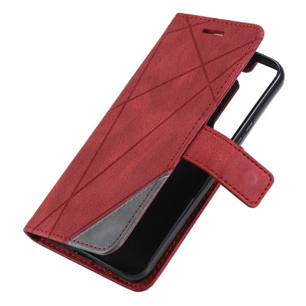 For Samsung Galaxy S22+ 5G Skin Feel Splicing Horizontal Flip Leather Phone Case(Red)-garmade.com