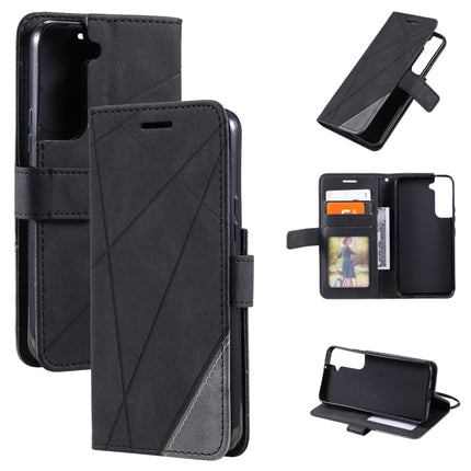 For Samsung Galaxy S22+ 5G Skin Feel Splicing Horizontal Flip Leather Phone Case(Black)-garmade.com