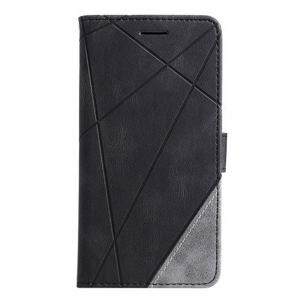 For Samsung Galaxy S22+ 5G Skin Feel Splicing Horizontal Flip Leather Phone Case(Black)-garmade.com