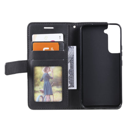 For Samsung Galaxy S22+ 5G Skin Feel Splicing Horizontal Flip Leather Phone Case(Black)-garmade.com