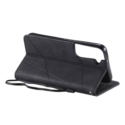 For Samsung Galaxy S22+ 5G Skin Feel Splicing Horizontal Flip Leather Phone Case(Black)-garmade.com
