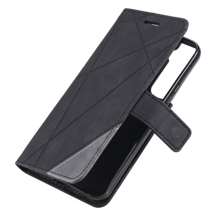 For Samsung Galaxy S22+ 5G Skin Feel Splicing Horizontal Flip Leather Phone Case(Black)-garmade.com