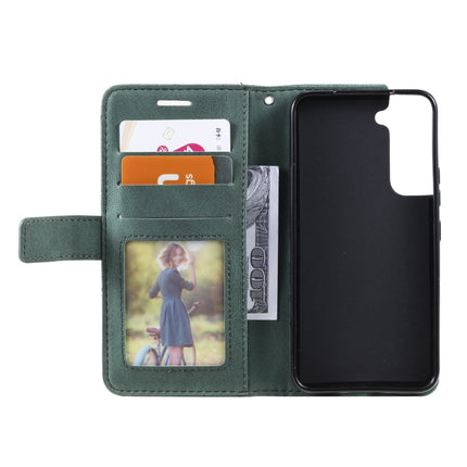 For Samsung Galaxy S22+ 5G Skin Feel Splicing Horizontal Flip Leather Phone Case(Green)-garmade.com