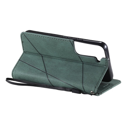 For Samsung Galaxy S22+ 5G Skin Feel Splicing Horizontal Flip Leather Phone Case(Green)-garmade.com