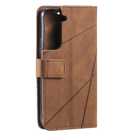 For Samsung Galaxy S22+ 5G Skin Feel Splicing Horizontal Flip Leather Phone Case(Brown)-garmade.com
