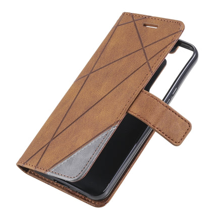 For Samsung Galaxy S22+ 5G Skin Feel Splicing Horizontal Flip Leather Phone Case(Brown)-garmade.com