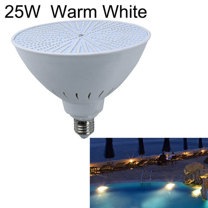 ABS Plastic LED Pool Bulb Underwater Light, Light Color:Warm White Light(25W)-garmade.com
