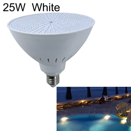ABS Plastic LED Pool Bulb Underwater Light, Light Color:White Light(25W)-garmade.com