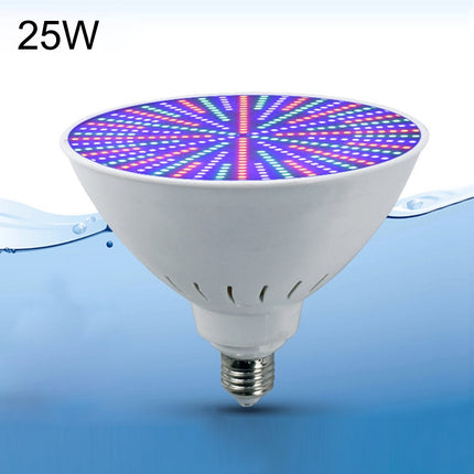 ABS Plastic LED Pool Bulb Underwater Light, Light Color:Colorful Light(25W)-garmade.com