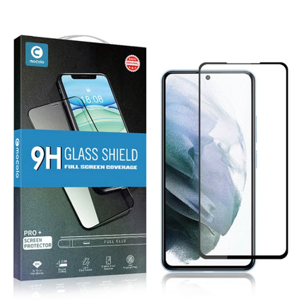 For Samsung Galaxy S22+ 5G mocolo 0.33mm 9H 2.5D Full Glue Silk Print Tempered Glass Film(Black)-garmade.com