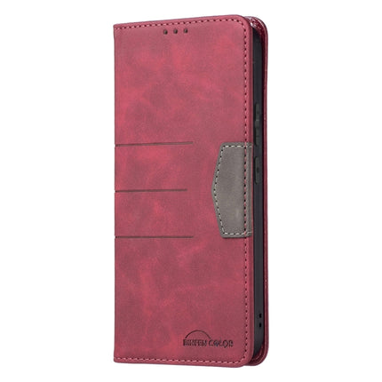 For Samsung Galaxy S22+ 5G Magnetic Splicing Leather Phone Case(Red)-garmade.com
