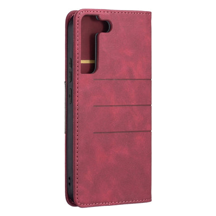 For Samsung Galaxy S22+ 5G Magnetic Splicing Leather Phone Case(Red)-garmade.com
