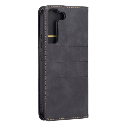 For Samsung Galaxy S22+ 5G Magnetic Splicing Leather Phone Case(Black)-garmade.com