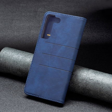 For Samsung Galaxy S22+ 5G Magnetic Splicing Leather Phone Case(Blue)-garmade.com