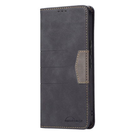 For Samsung Galaxy S22 5G Magnetic Splicing Leather Phone Case(Black)-garmade.com